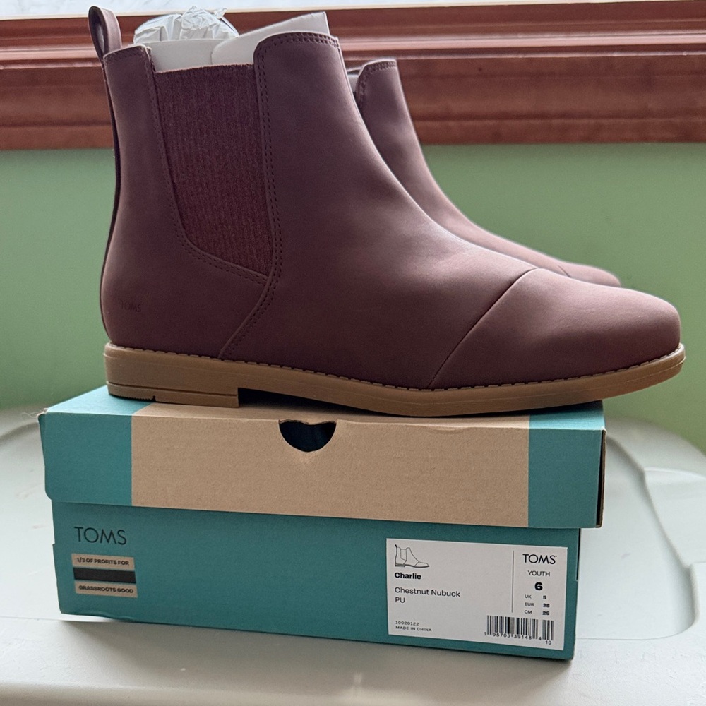 TOMS Brown Nubuck Chelsea Boots